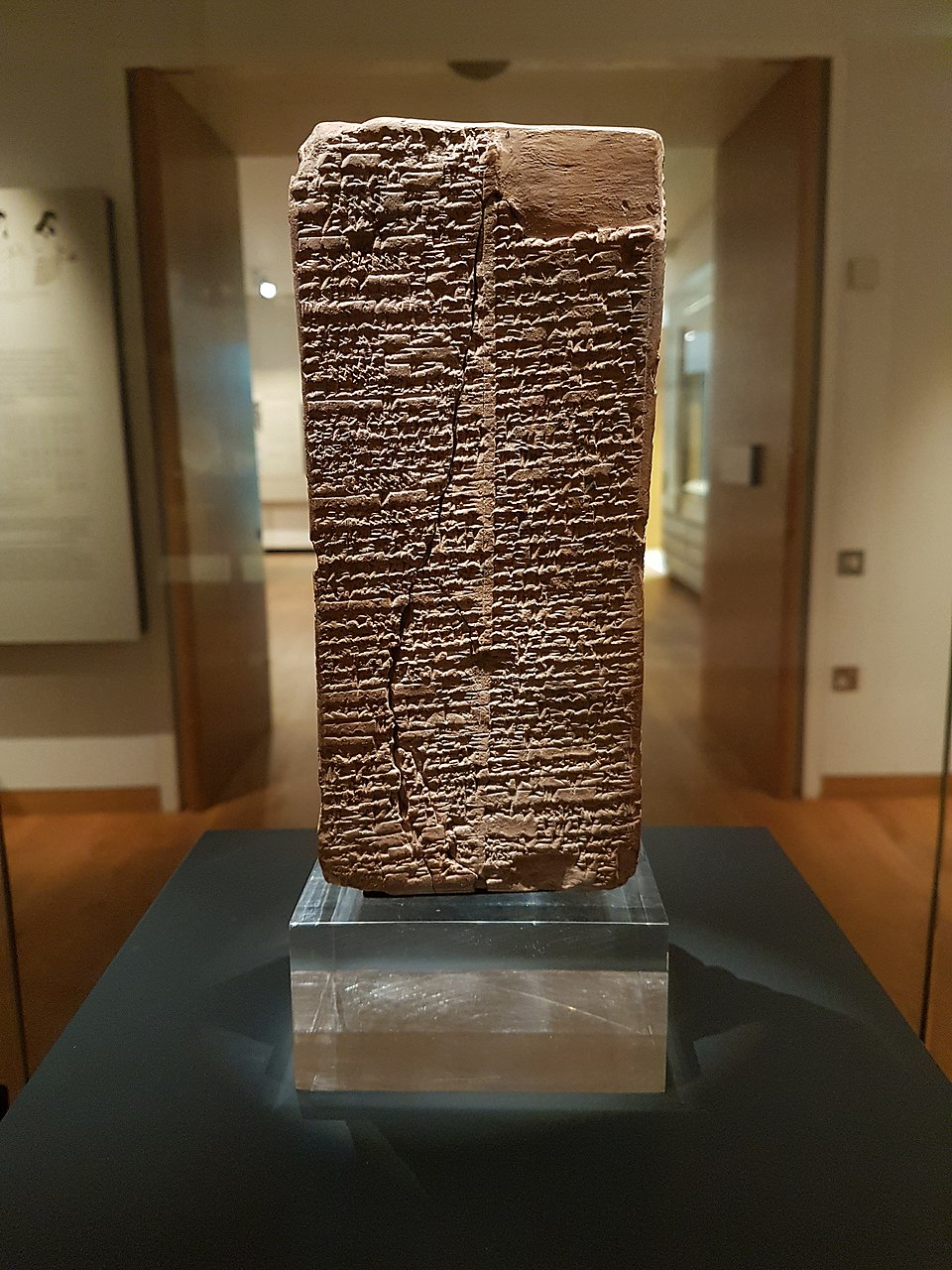The Weld-Blundell Prism inscribed with the Sumerian King List, on display at the Ashmolean Museum, illustrating the ANE genealogical genre that Genesis 5 engages