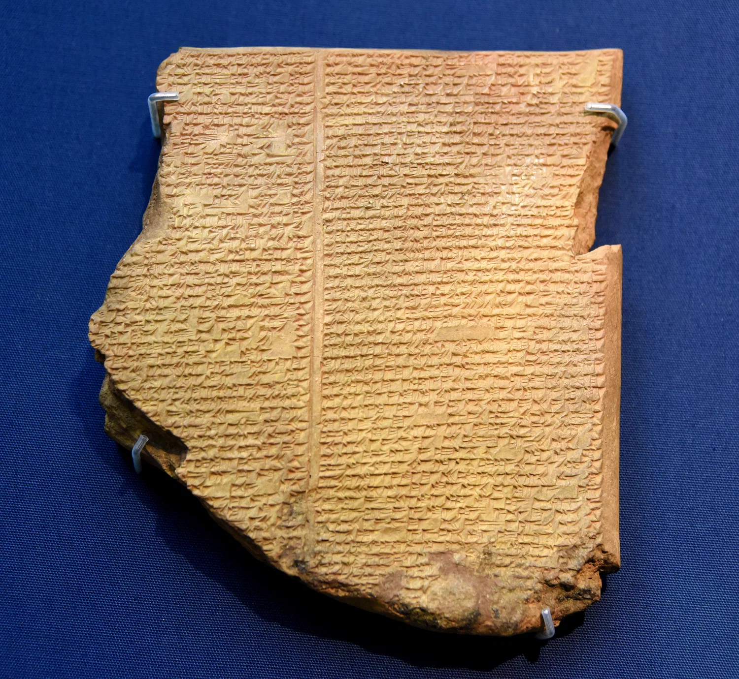 Tablet XI of the Epic of Gilgamesh, the Babylonian flood narrative, on display at the British Museum