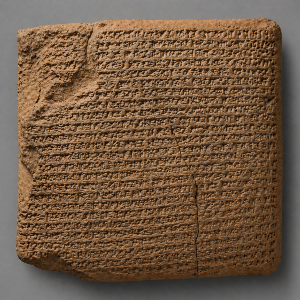 An ancient Babylonian flood-narrative clay tablet, evoking the comparative ANE flood texts that frame Genesis 6