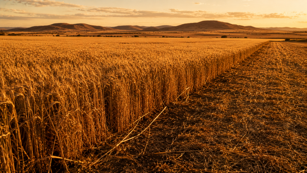 A field with the corner deliberately left unreaped, evoking the gleaning laws of Leviticus 19:9-10